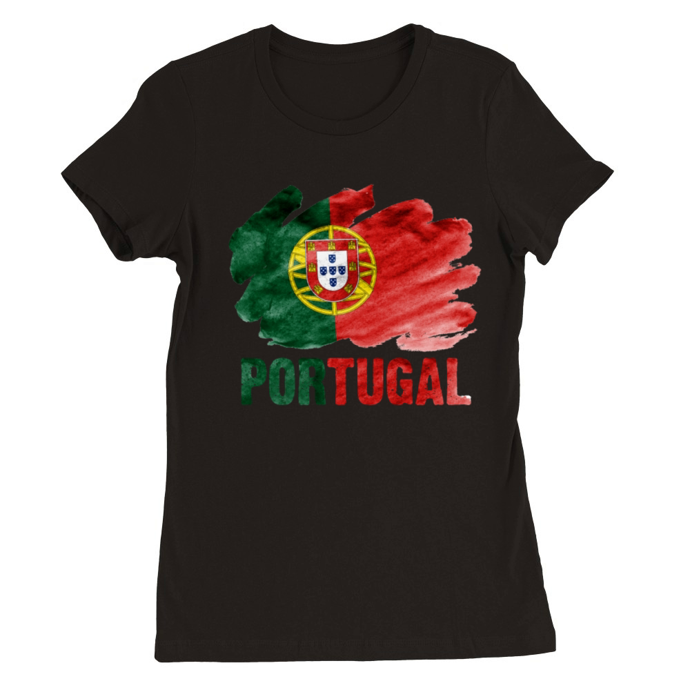 Portugal Flag Vintage Distressed Portuguese Roots Premium Womens Crewneck T-shirt