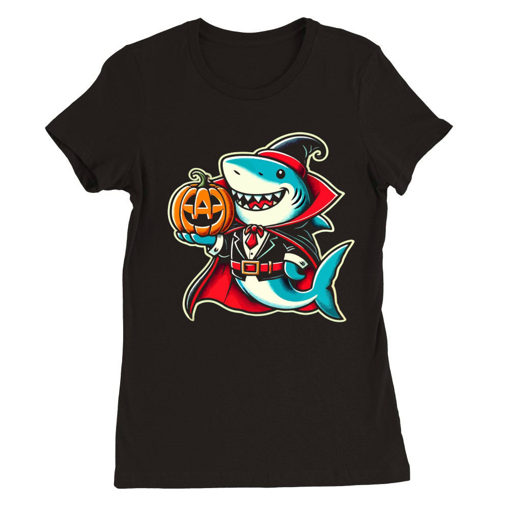 Shark and pumpkins Premium Womens Crewneck T-shirt