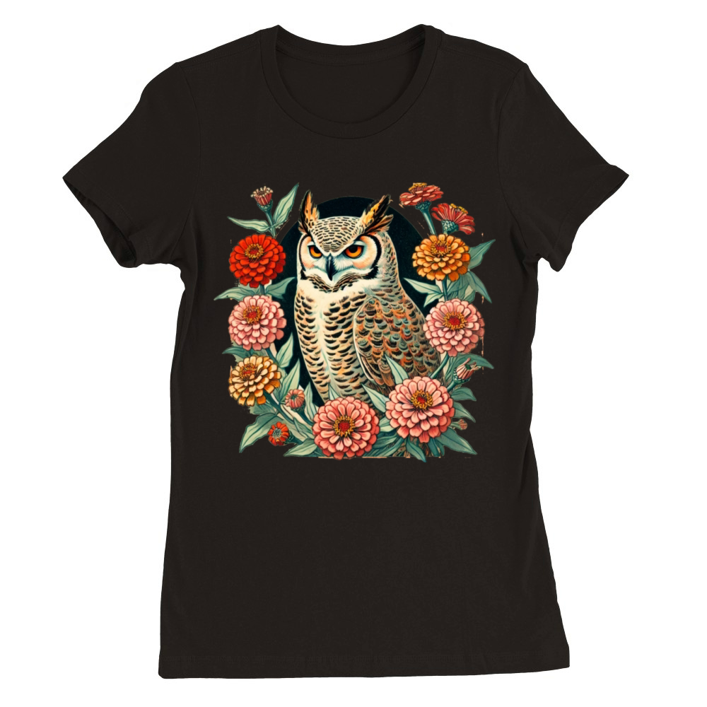 Vintage Owl Premium Womens Crewneck T-shirt