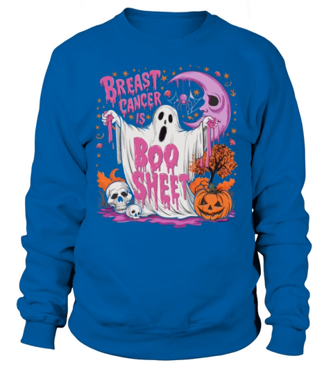 Pink Ribbon Halloween Funny Breast Cancer Is Boo Sweatshirt Unisex