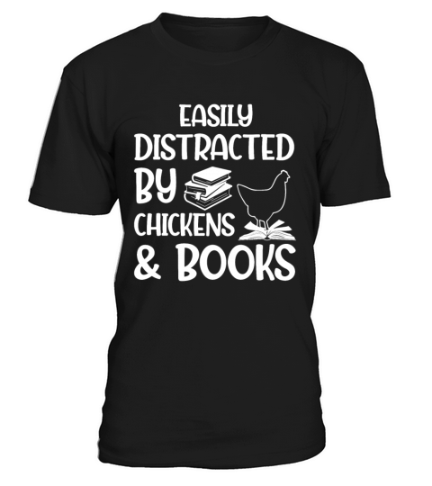 Easily By Chickens Book Lover Reader Funny Reading T-Shirt Unisex