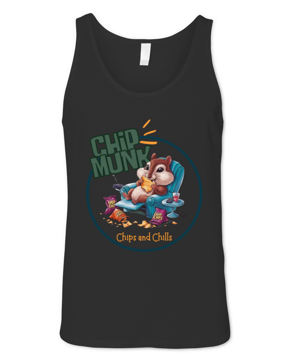 Cute chill Chipmunk Snack Time design Unisex Jersey Tank