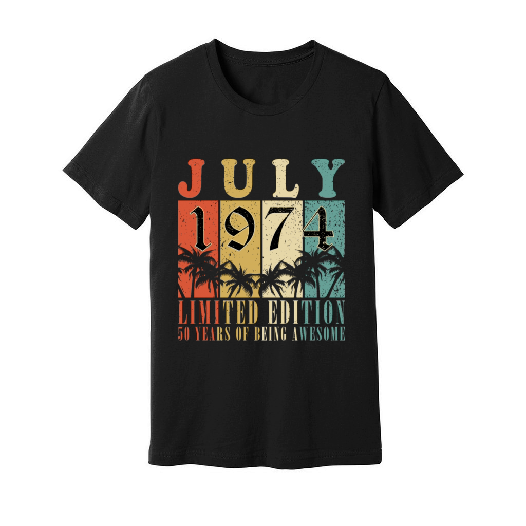 50th birthday 50 years July 1974 Unisex Jersey Tee