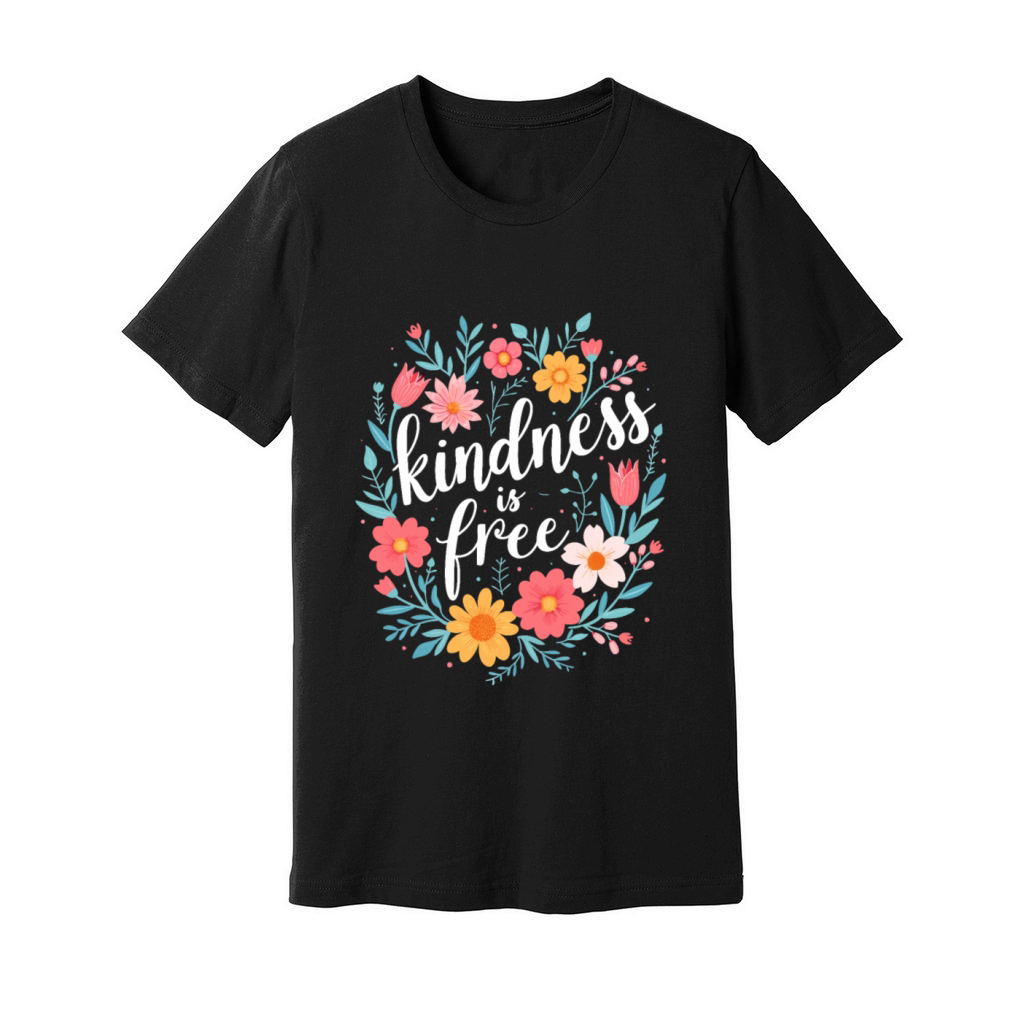 Kindness Is Free Inspirational Motivational Quote Unisex Jersey Tee