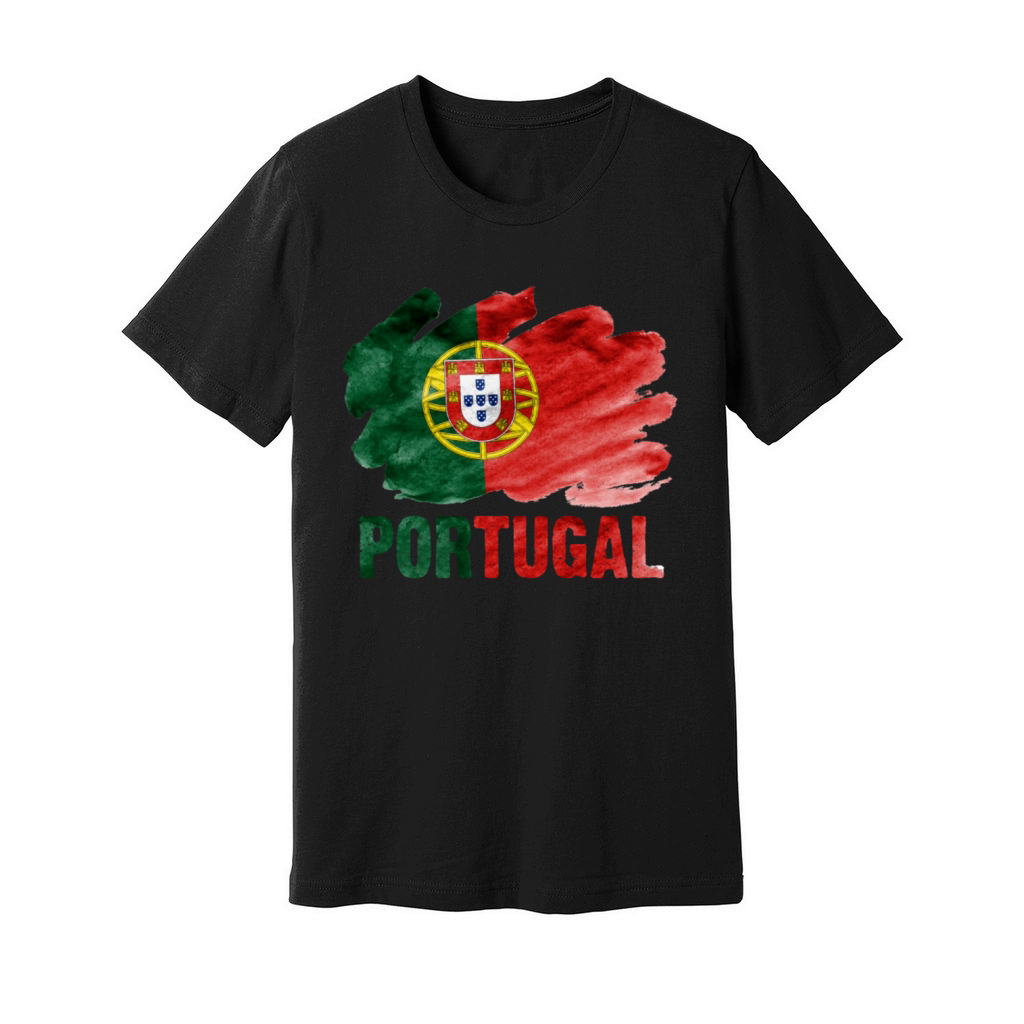 Portugal Flag Vintage Distressed Portuguese Roots Unisex Jersey Tee