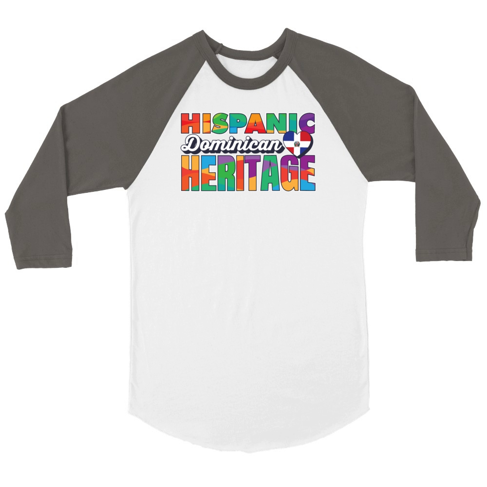 Hispanic Dominican Heritage Pride Dominican Unisex ¾ sleeve Raglan T-shirt