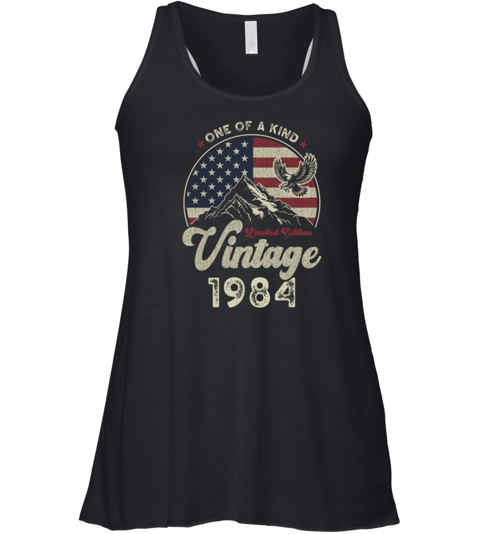 Vintage 1984 Birthday American Flag Women's Flowy Tank Top