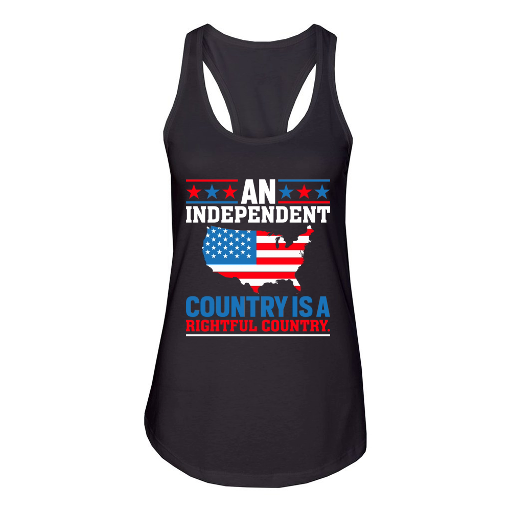 An independent country is a rightful country Women's Racerback Tank