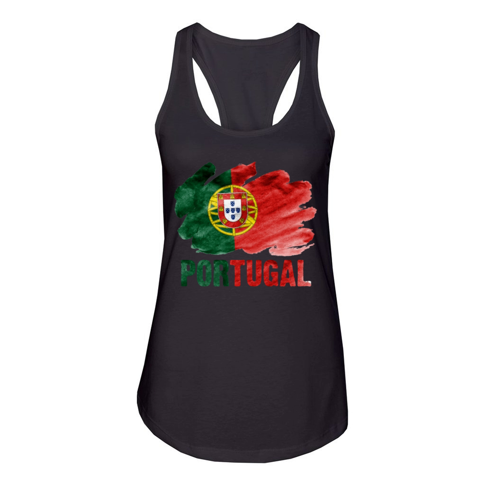 Portugal Flag Vintage Distressed Portuguese Roots Women's Racerback Tank