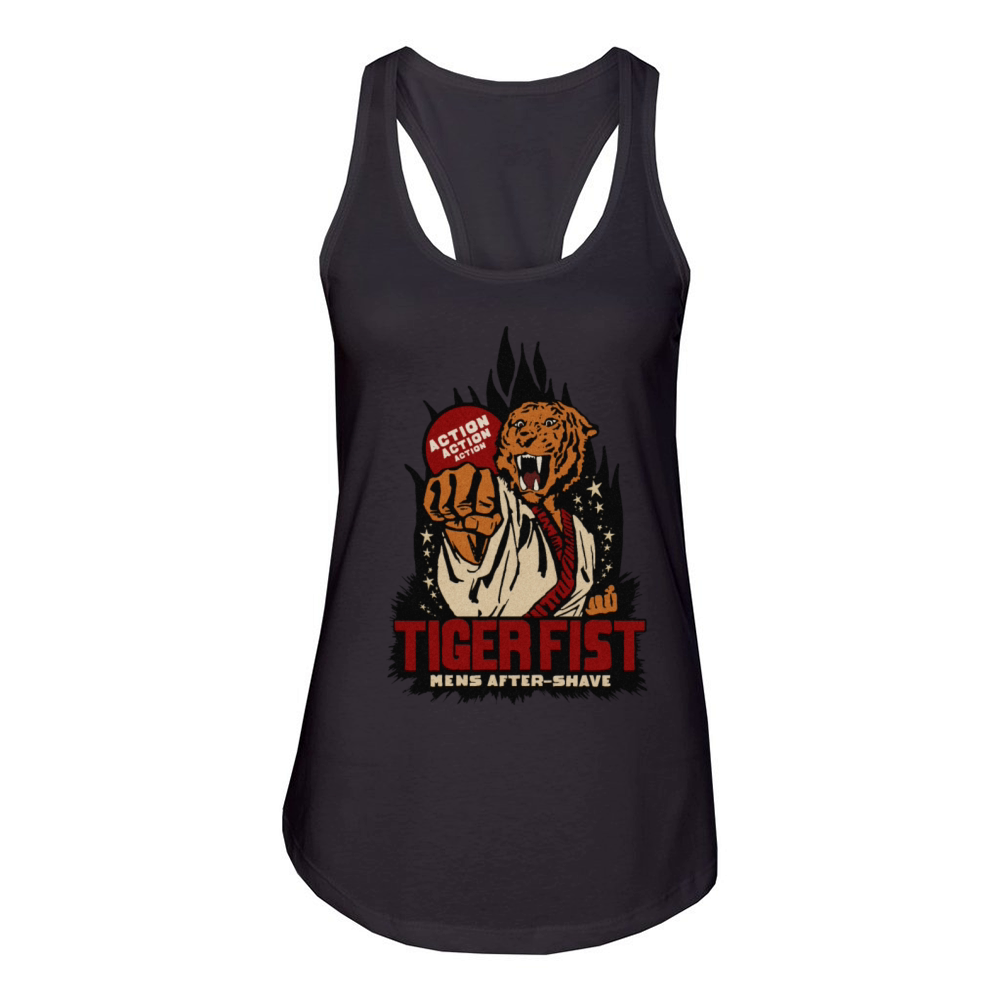 Vintage Tiger Fist Mens After Shave Women's Racerback Tank