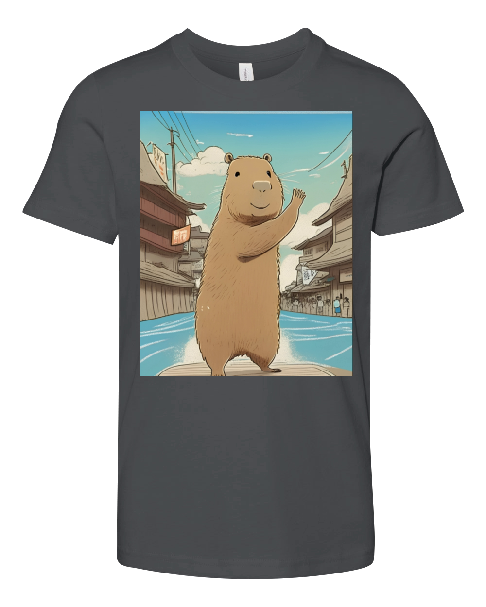 Funny Graphic Tee Capybara Selfie Vintage style Youth Unisex Jersey Tee