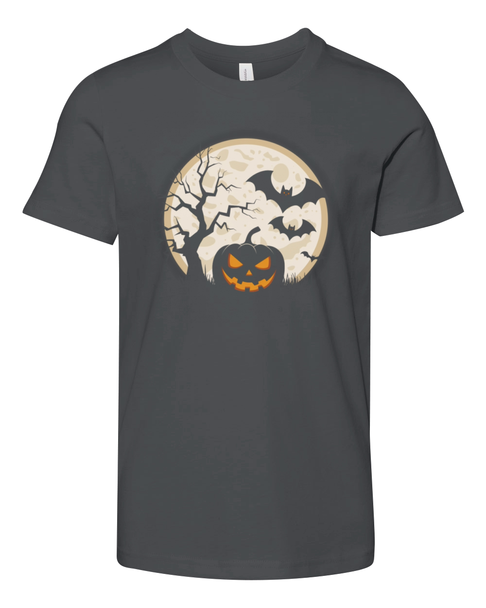 Vintage Pumpkin Scene Halloween Classic T-Shirt Youth Unisex Jersey Tee