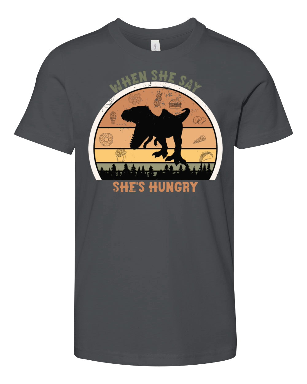 When she say shes hungry Youth Unisex Jersey Tee