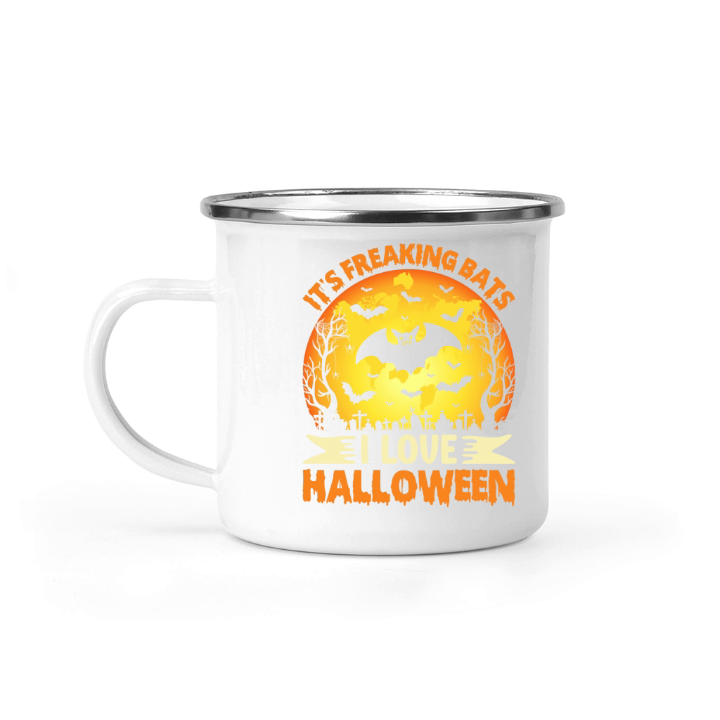 418. It s Freaking Bats I Love Halloween Camping Mug