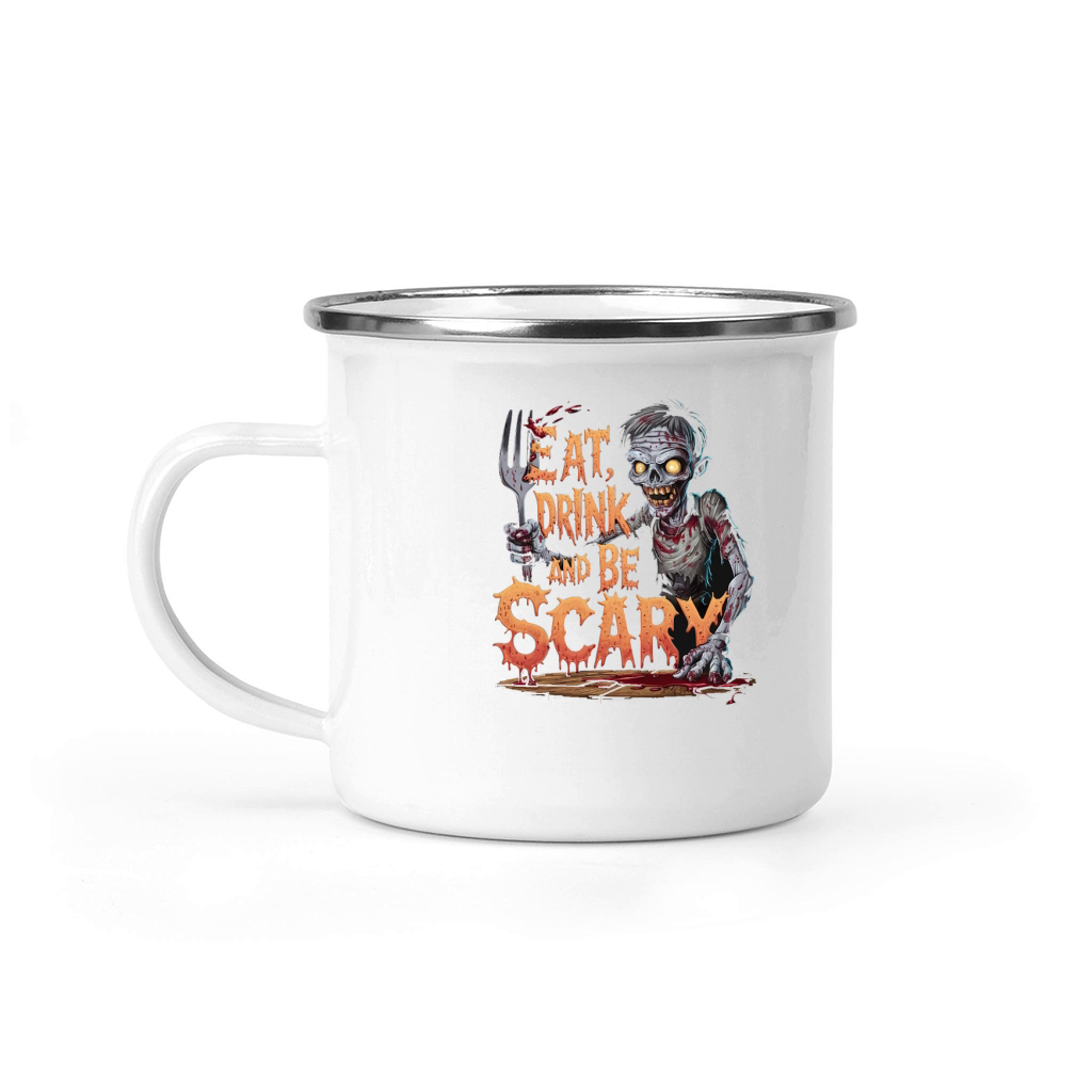 423. eat drink and be scary Camping Mug