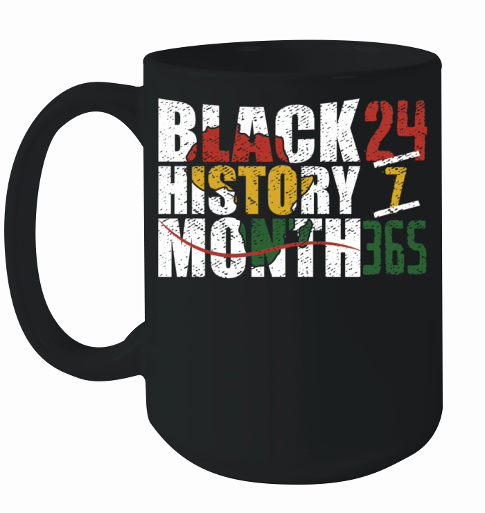 Black history month 24 7 365 with african map flag Ceramic Mug