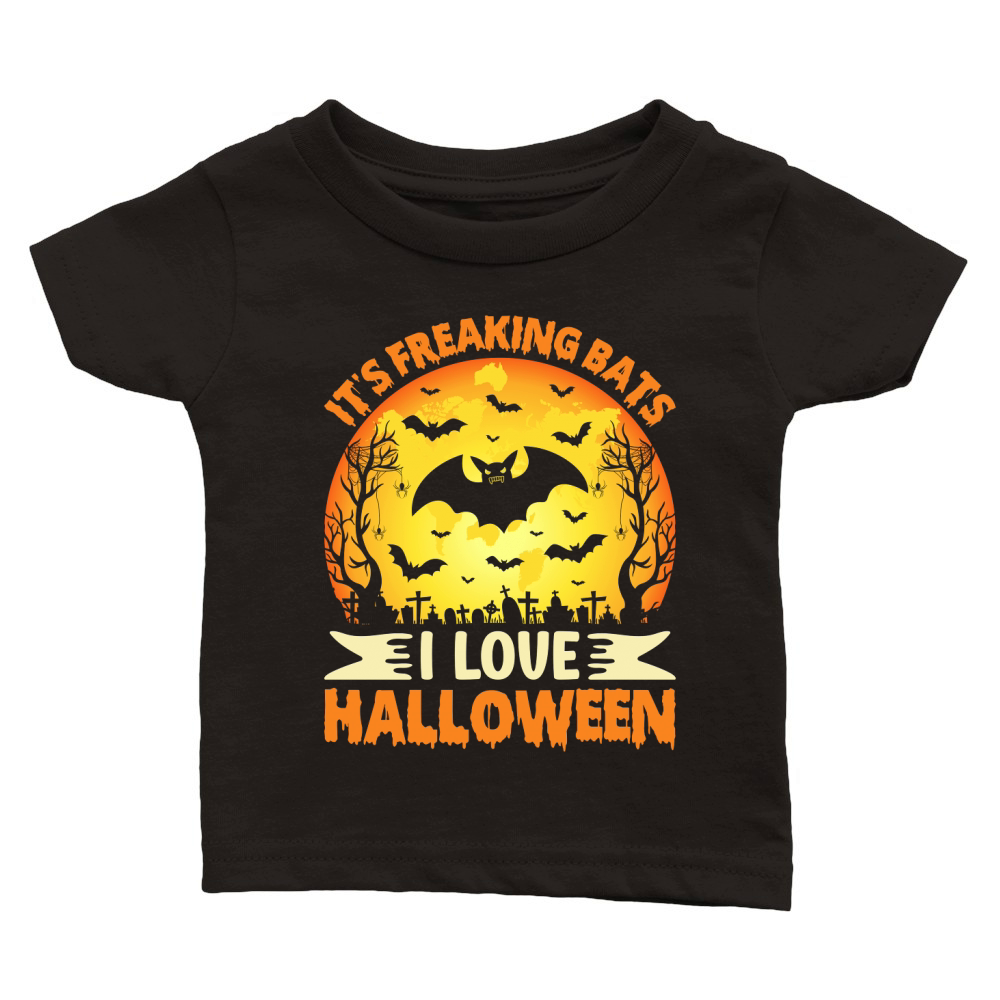 418. It s Freaking Bats I Love Halloween Classic Baby Crewneck T-shirt