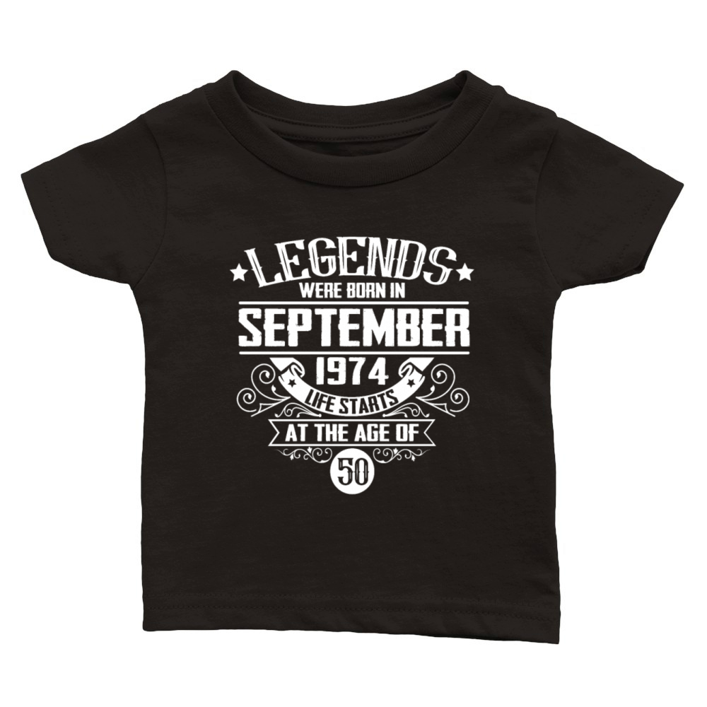50th birthday legends born September 1974 vintage Classic Baby Crewneck T-shirt