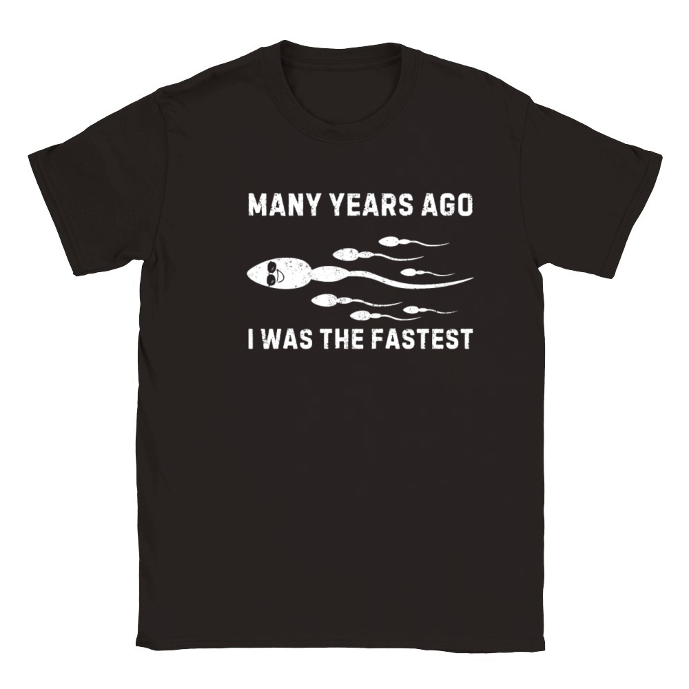 Many Years Ago I Was The Fastest Vintage Humor Classic Kids Crewneck T-shirt