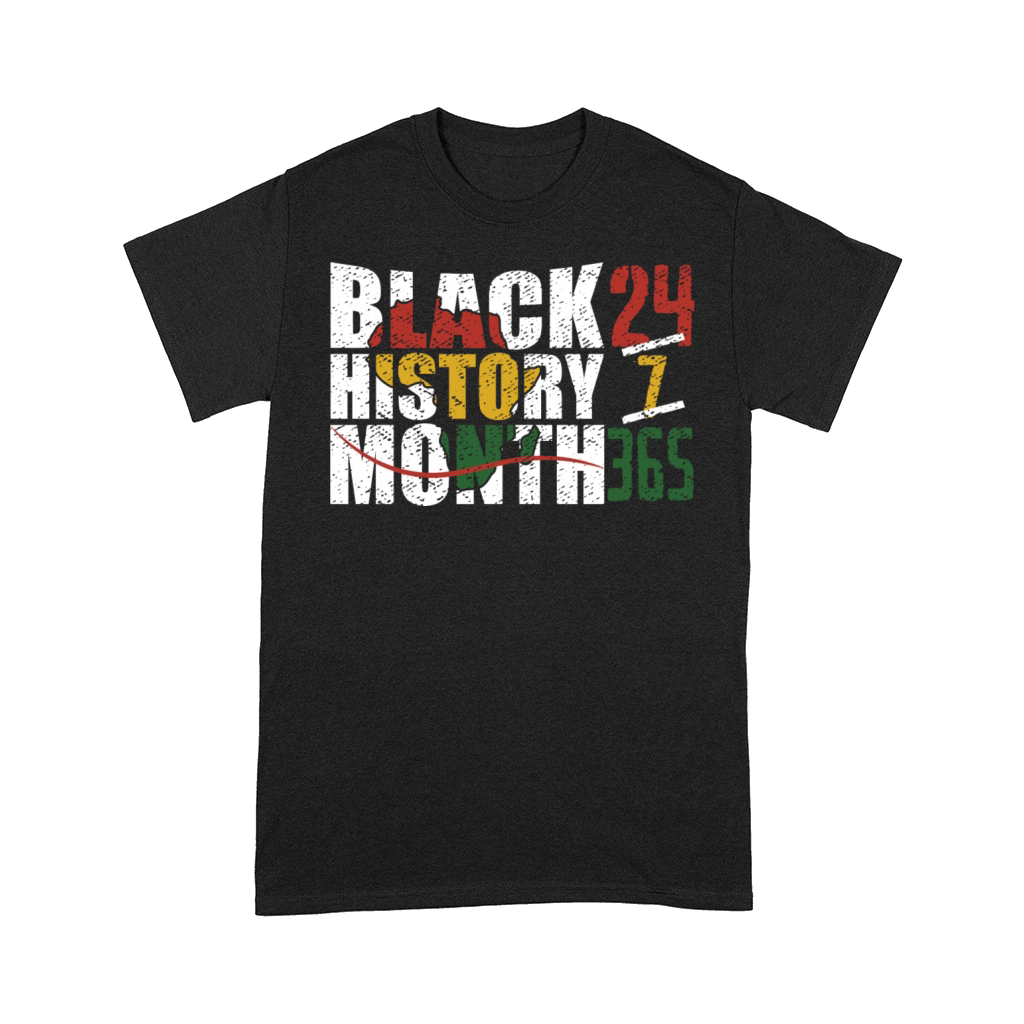 Black history month 24 7 365 with african map flag Comfort T-shirt