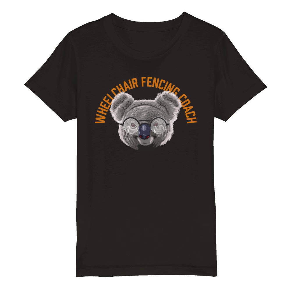Koalified Wheelchair Fencing Coach Fencer Funny Organic Kids Crewneck T-shirt