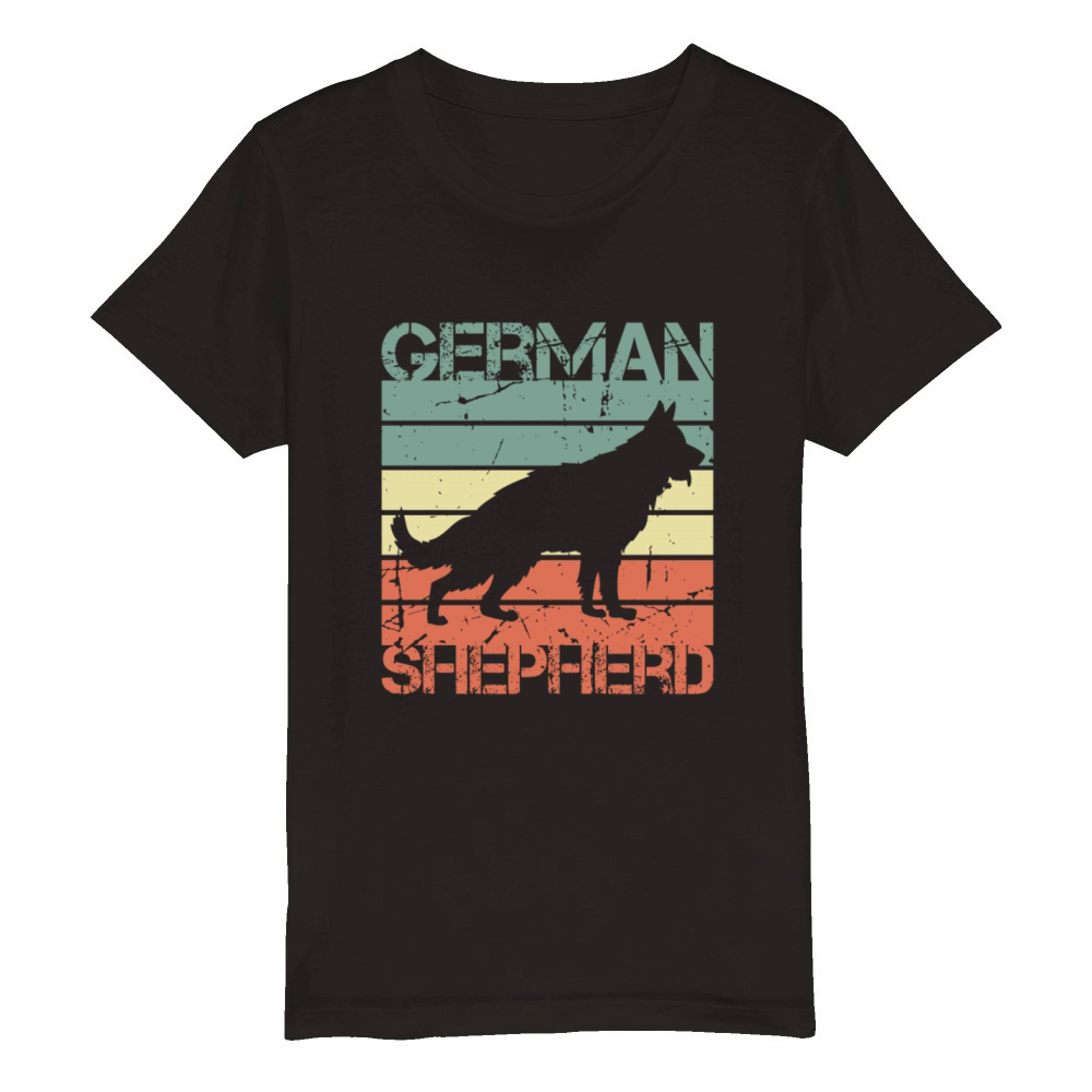Vintage German Shepherd Organic Kids Crewneck T-shirt
