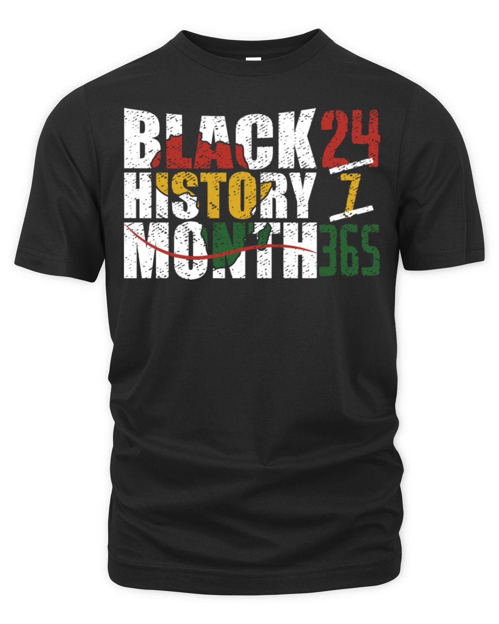 Black history month 24 7 365 with african map flag Organic Unisex T-shirt