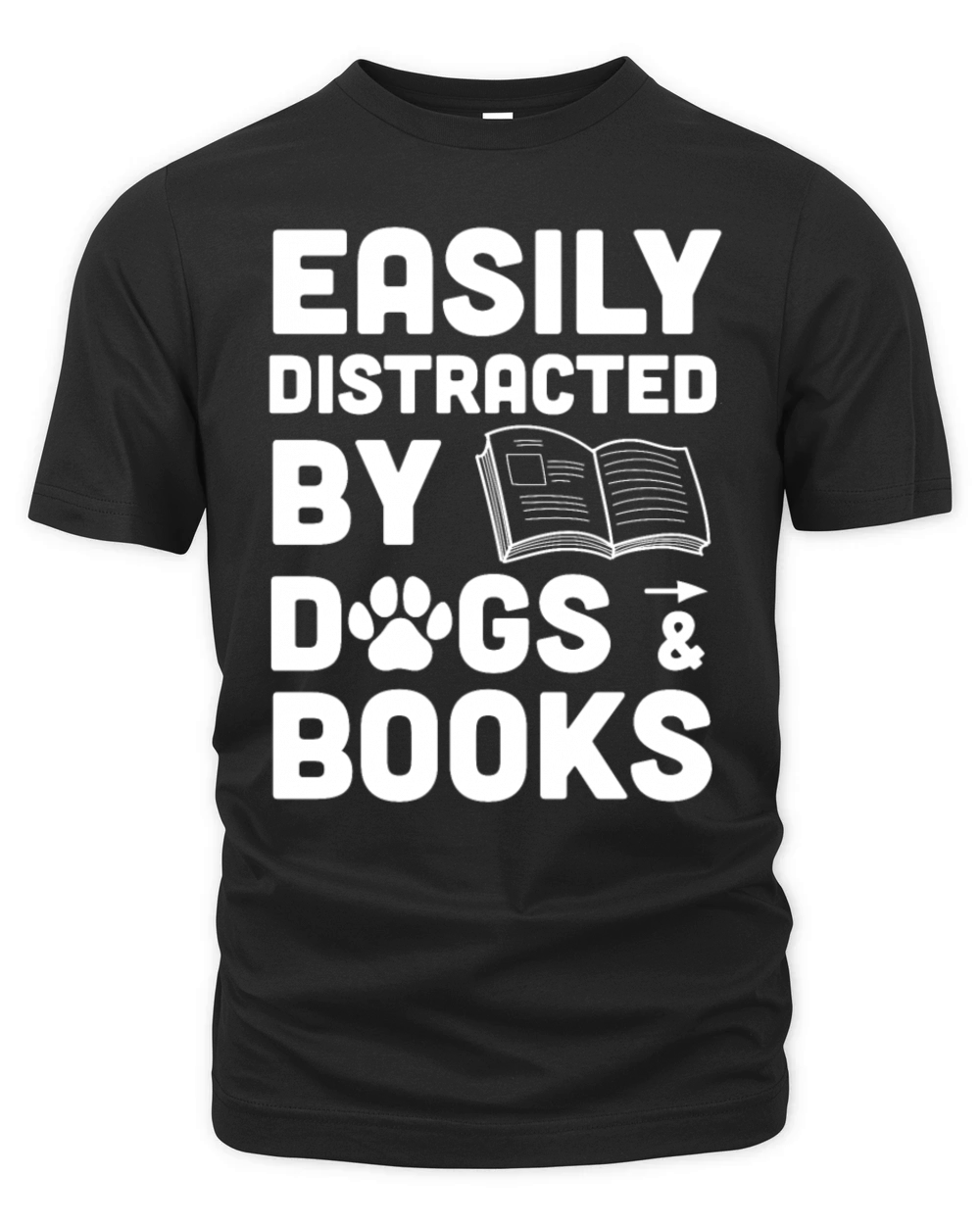 Easily By Dogs Book Lover Reader Funny Reading Organic Unisex T-shirt