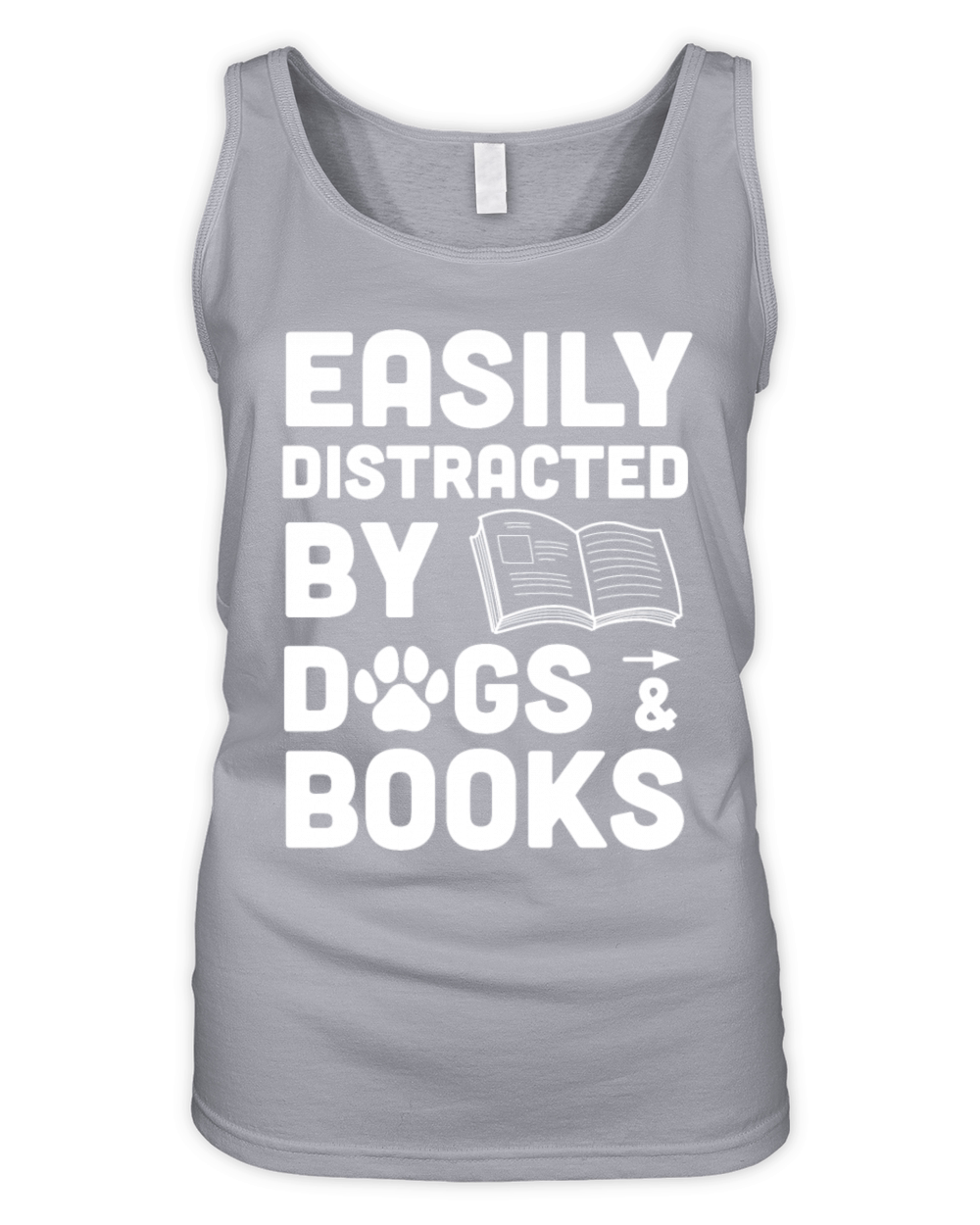 Easily By Dogs Book Lover Reader Funny Reading Organic Women's Tank Top