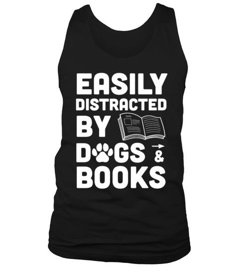Easily By Dogs Book Lover Reader Funny Reading Tank Top Unisex