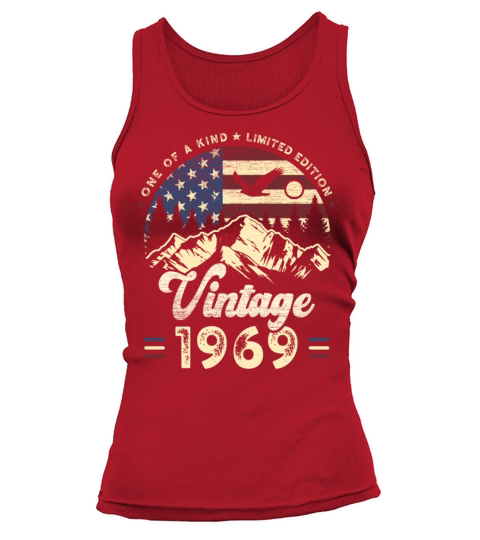 Vintage 1969 Birthday American Flag Tank top Woman