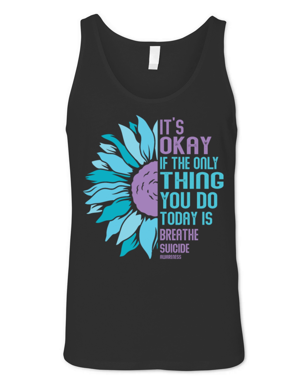 Mental Health Warrior Purple and Teal Unisex Jersey Tank