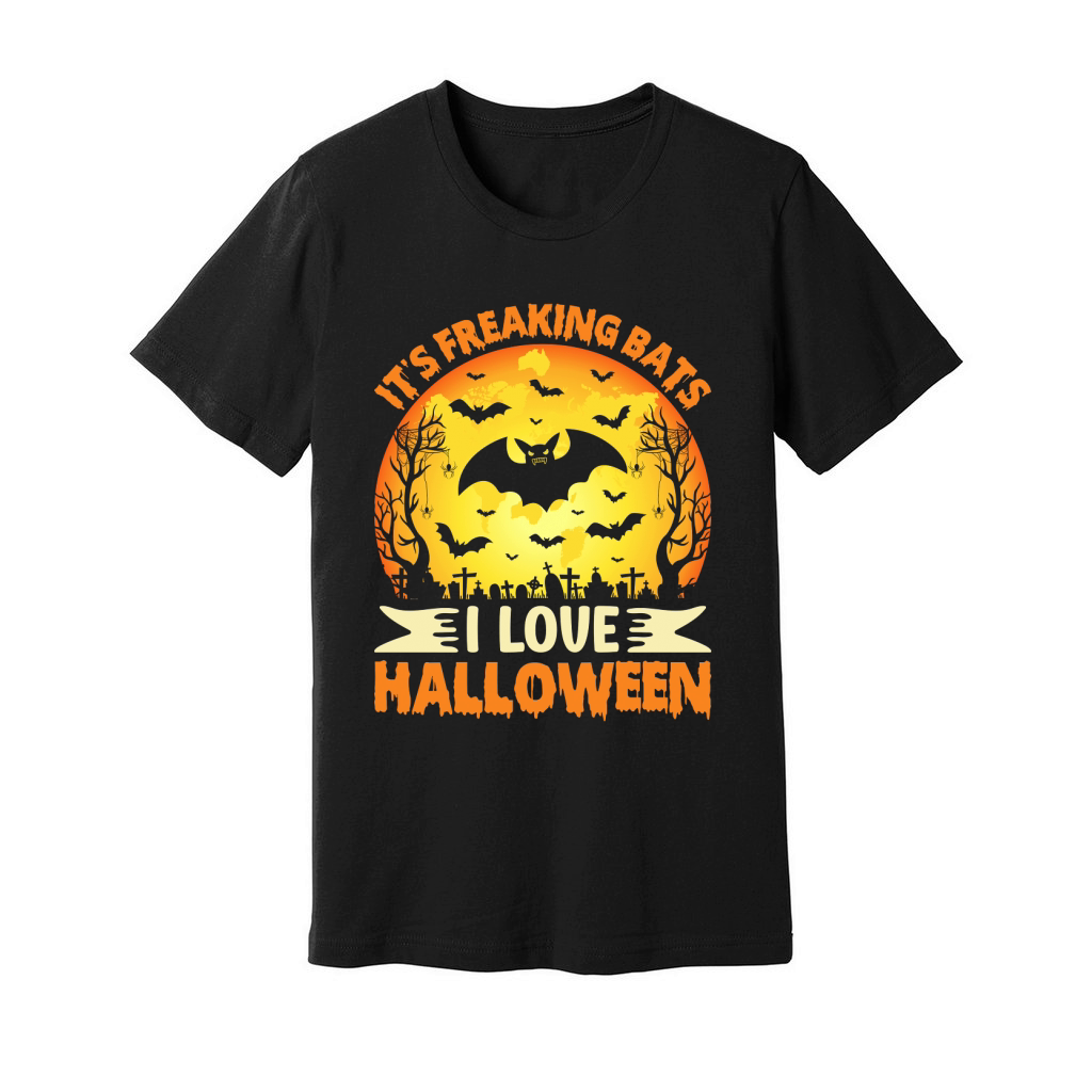 418. It s Freaking Bats I Love Halloween Unisex Jersey Tee