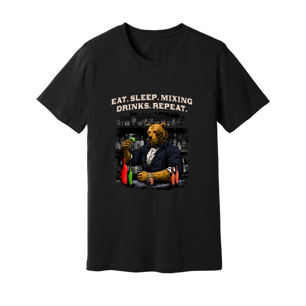 Eat Sleep Mixing Drinks Repeat Bartender Cocktail Unisex Jersey Tee