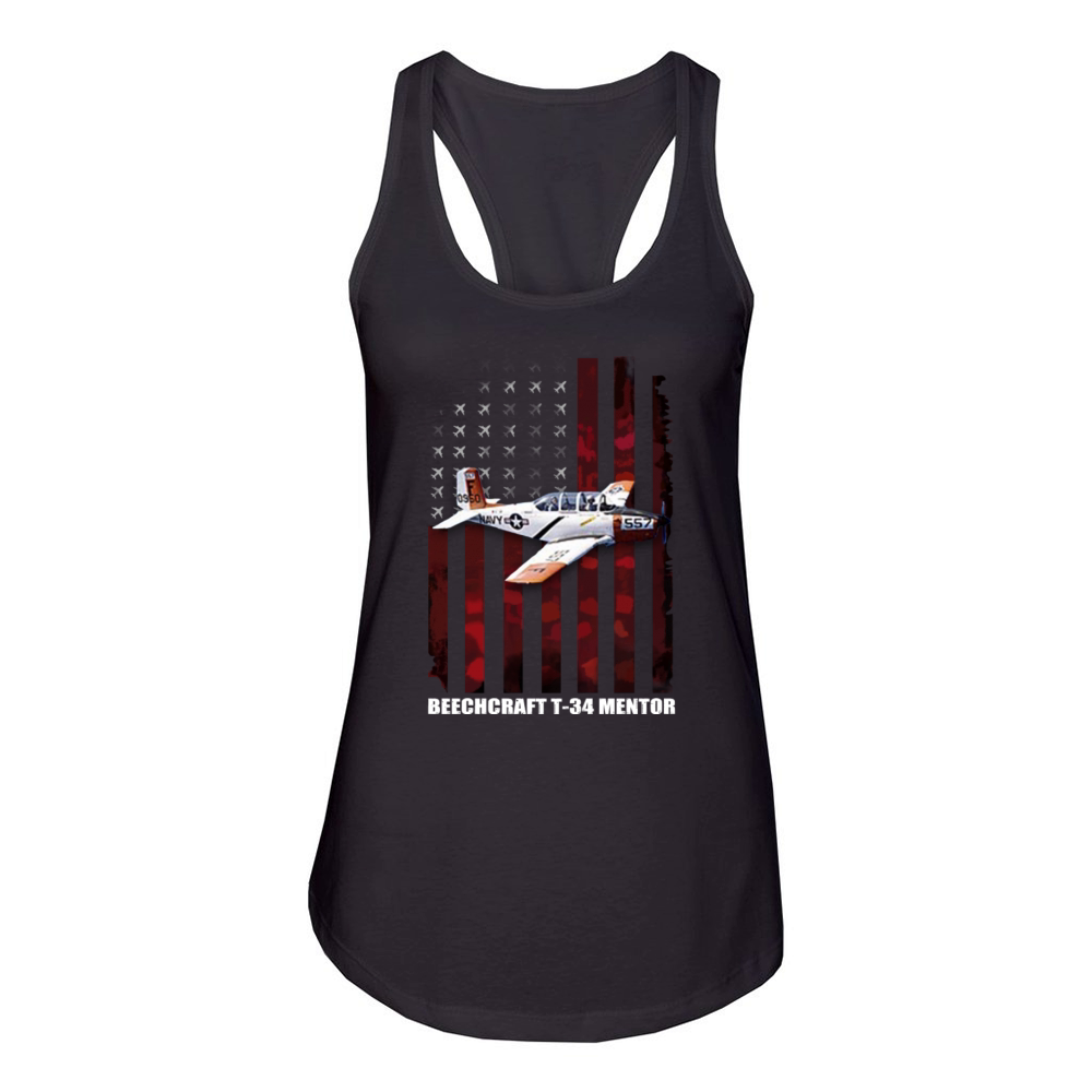 Beechcraft t 34 mentor Women's Racerback Tank