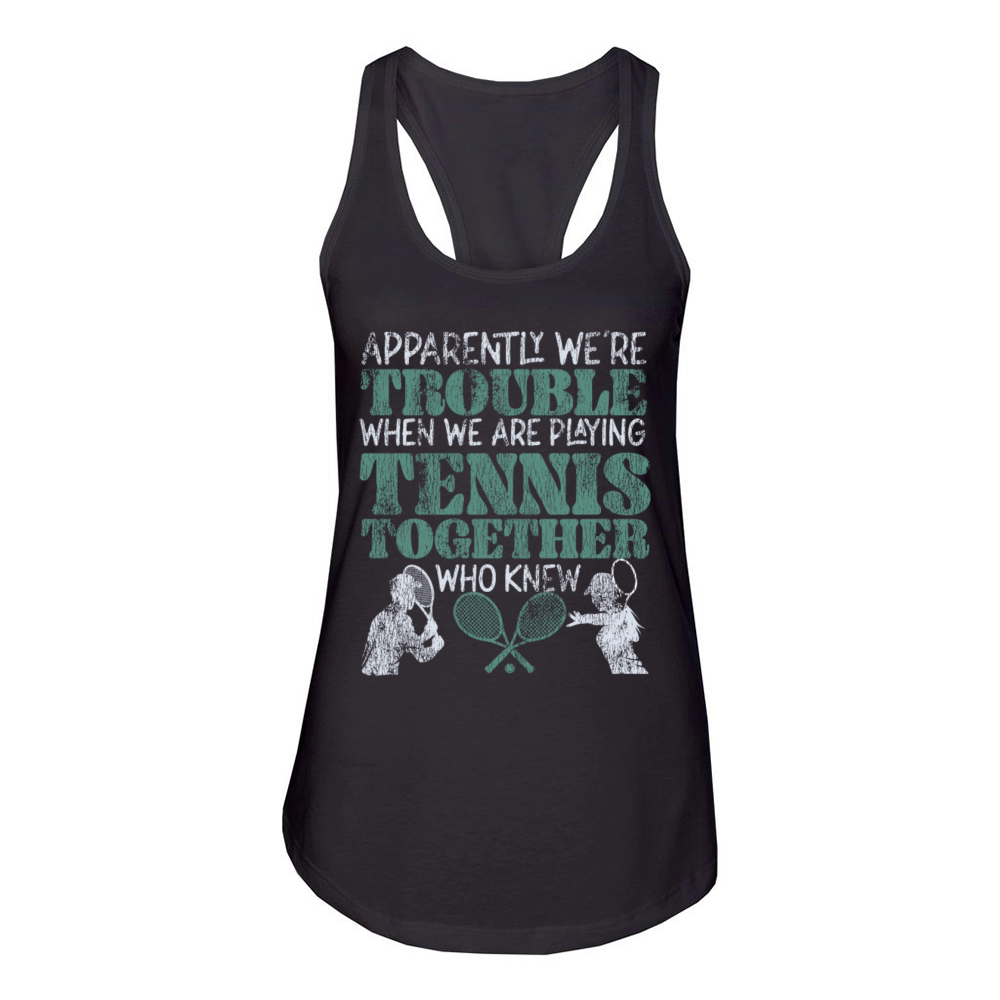 Funny Tennis Player Racket Friends Women's Racerback Tank