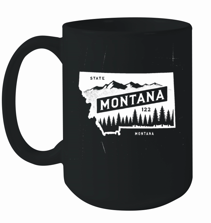 Montana Vintage State Map Badge Ceramic Mug