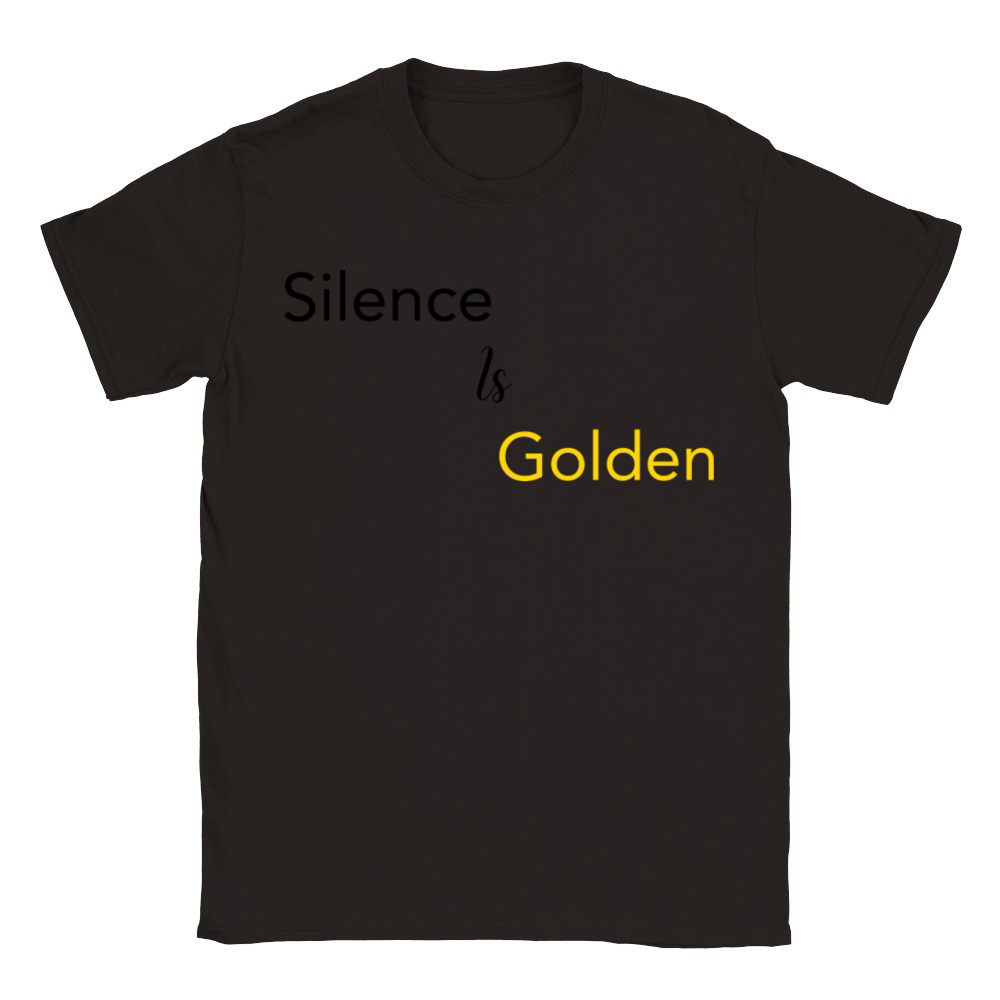 Silence is Golden Black Classic Kids Crewneck T-shirt