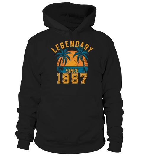 Legendary Since 1957 Birthday Sunset Retro Palm Hoodie Unisex