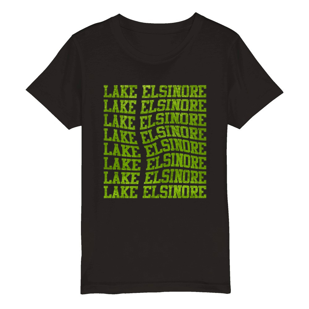 LAKE ELSINORE CALIFORNIA USA Golden State Lakes Organic Kids Crewneck T-shirt