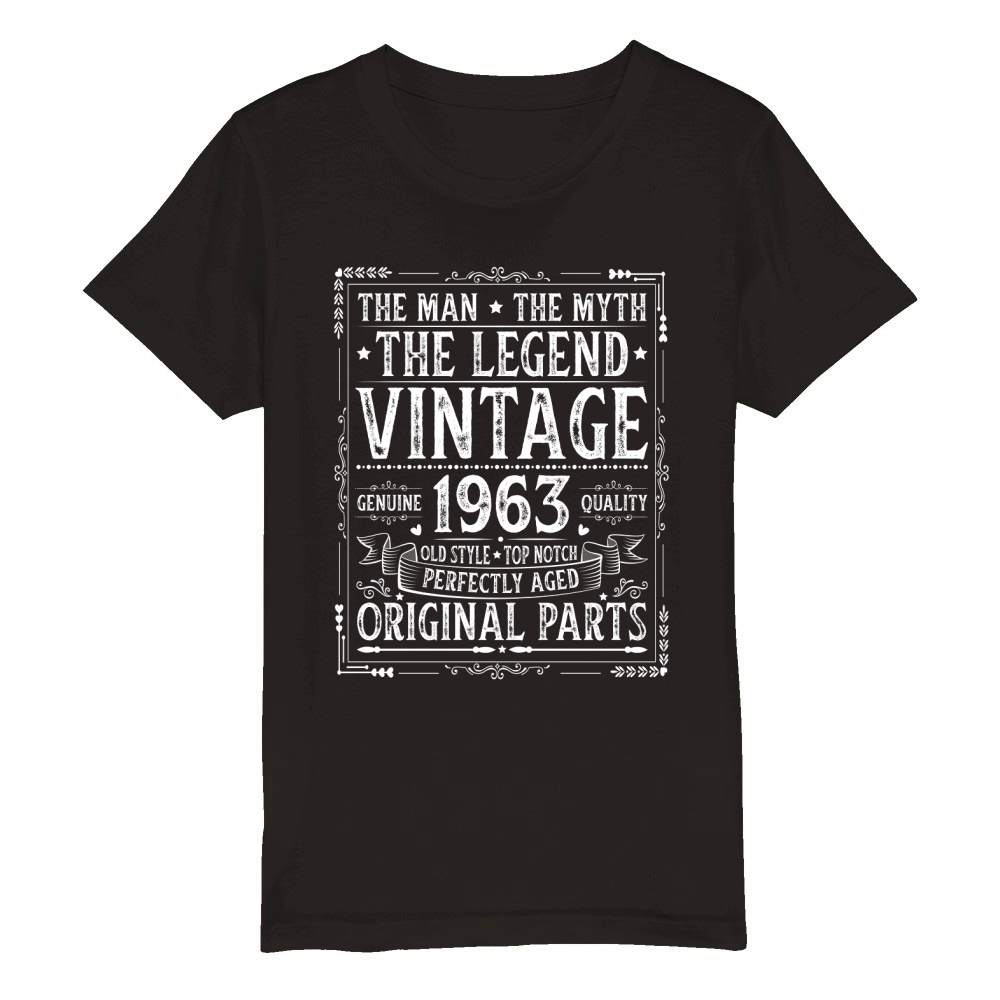 The Man The Myth The Legend Vintage 1963 Organic Kids Crewneck T-shirt