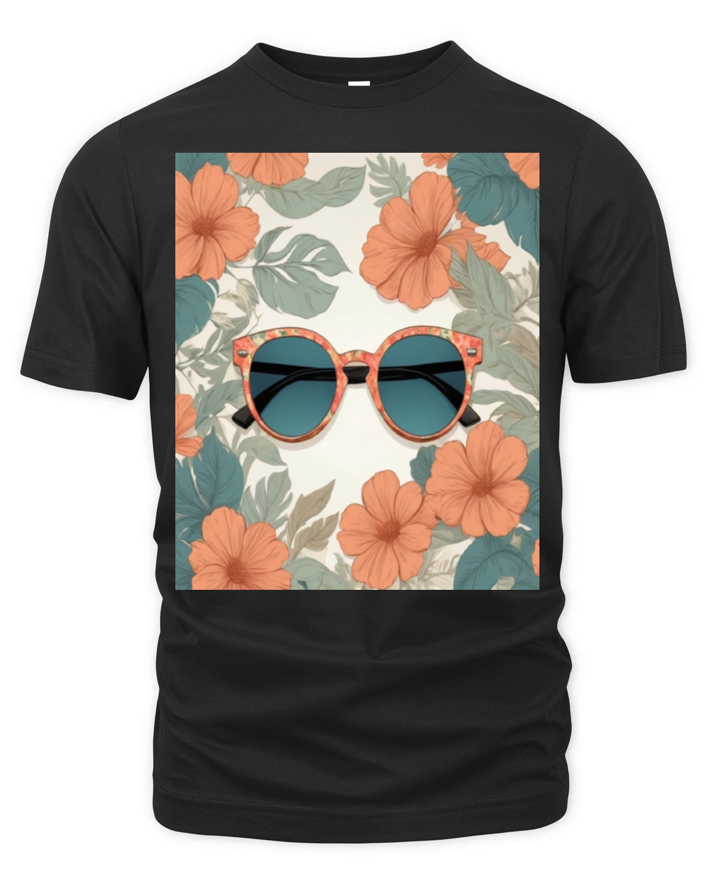 Floral Sunglasses Organic Unisex T-shirt