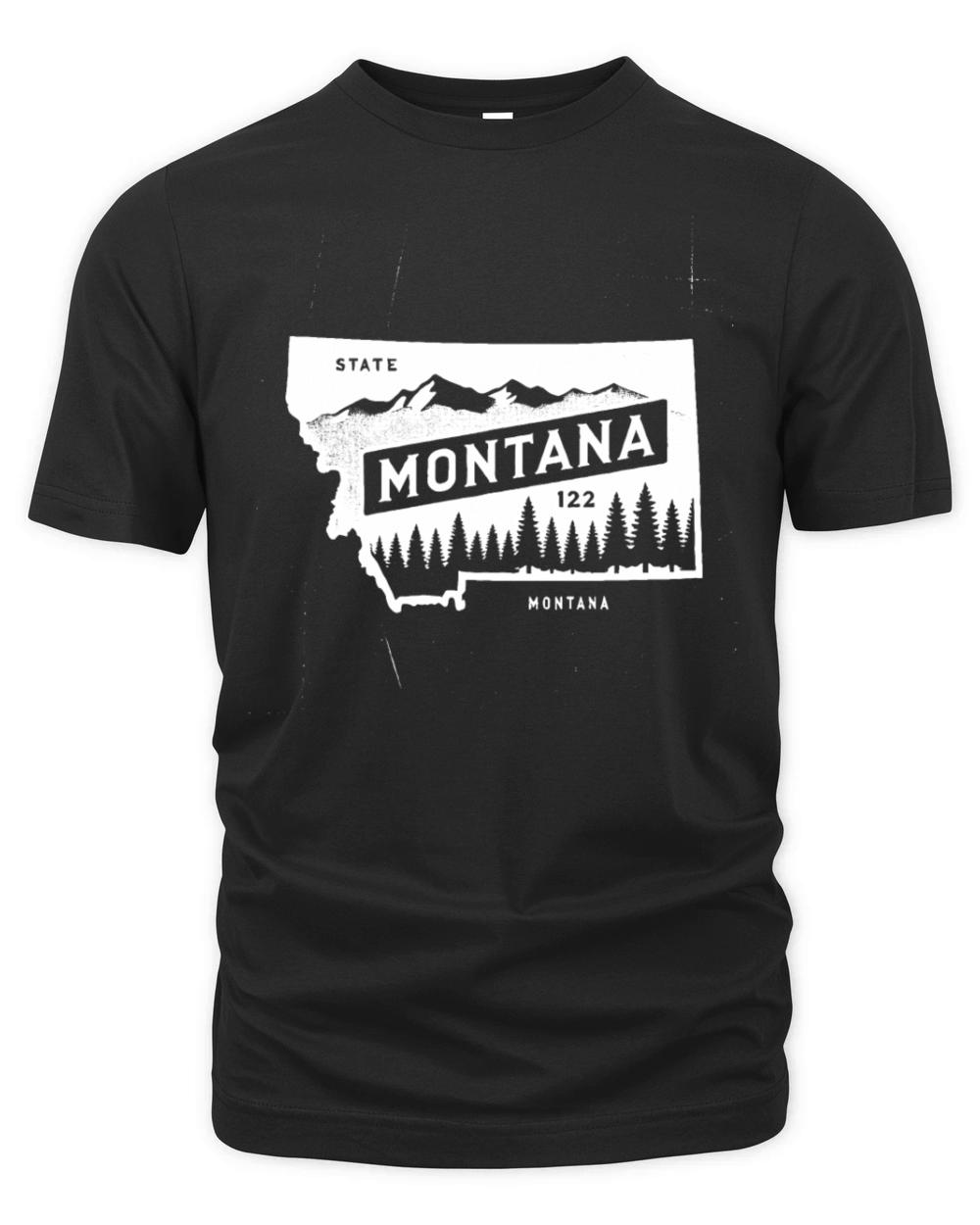 Montana Vintage State Map Badge Organic Unisex T-shirt