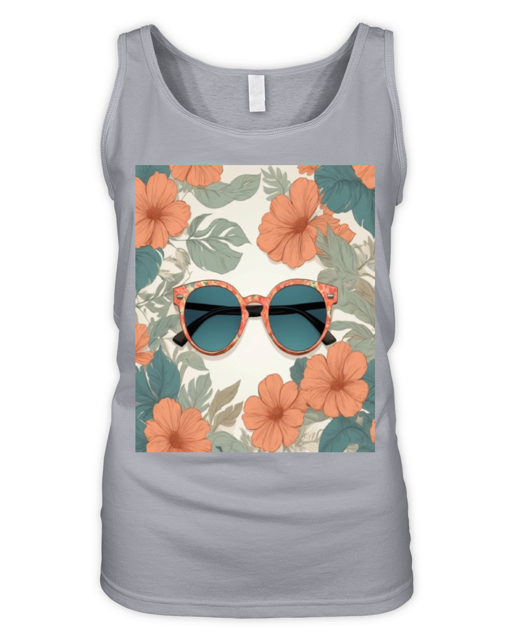 Floral Sunglasses Organic Women's Tank Top