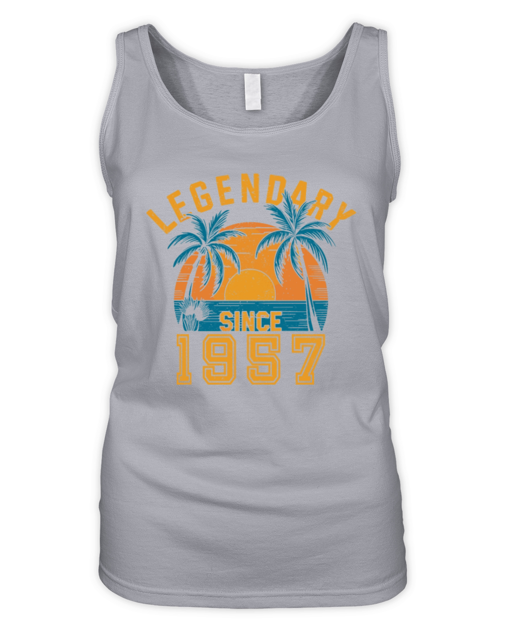 Legendary Since 1957 Birthday Sunset Retro Palm Organic Women's Tank Top