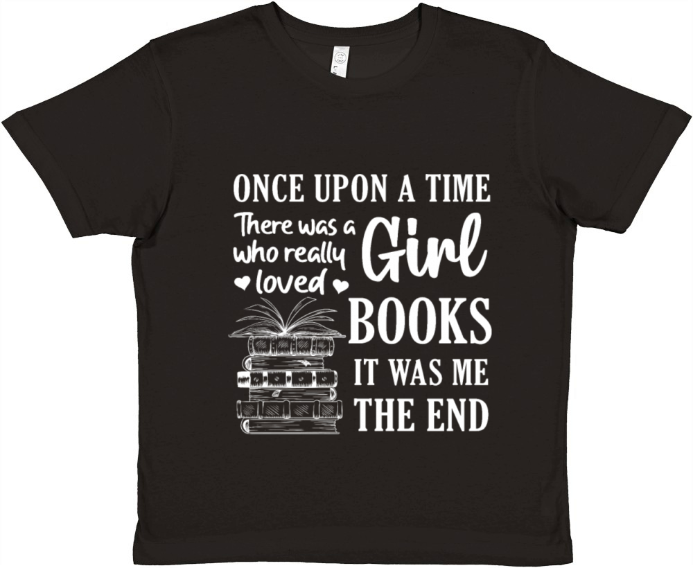 Girls Book Lover Reader Desing Funny Reading Premium Kids Crewneck T-shirt