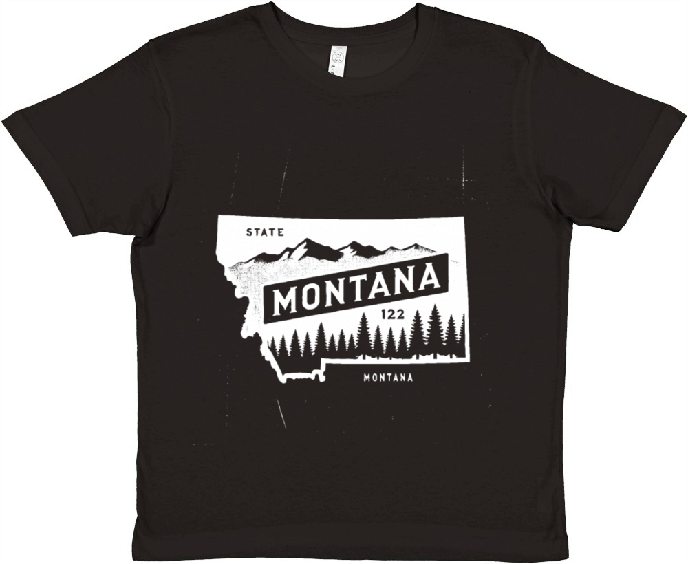 Montana Vintage State Map Badge Premium Kids Crewneck T-shirt
