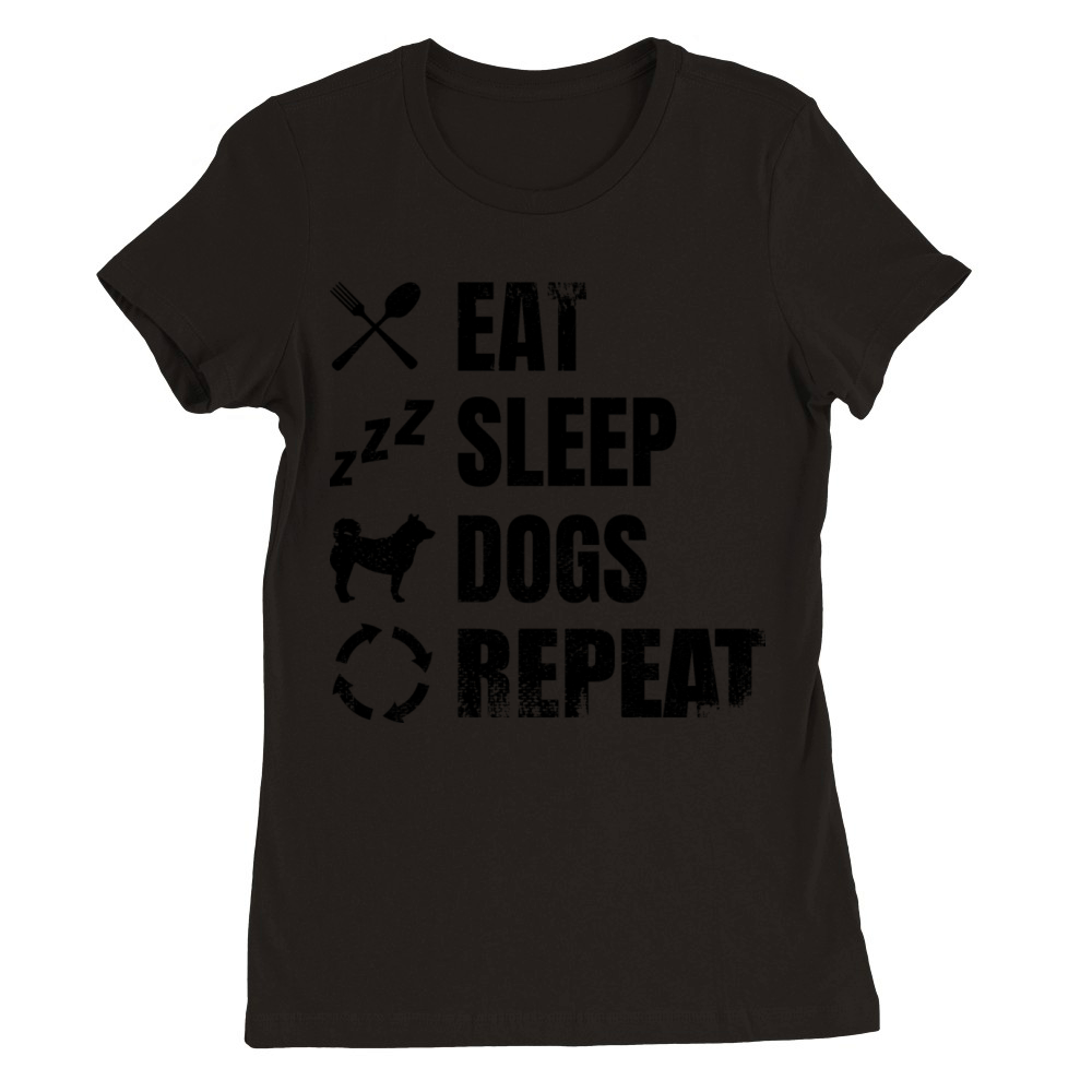 Dog Lover Daily Routine Premium Womens Crewneck T-shirt