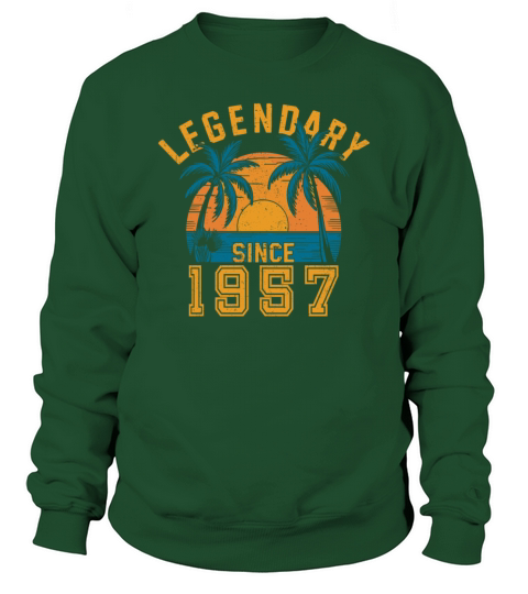 Legendary Since 1957 Birthday Sunset Retro Palm Sweatshirt Unisex