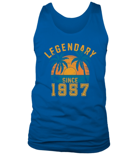 Legendary Since 1957 Birthday Sunset Retro Palm Tank Top Unisex